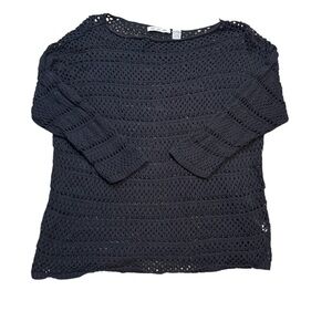 🖤 Eight Eight Eight Black Crochet Knit Tunic Sweater‎ Women’s XL 🖤